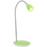 Lightbox LED Schreibtischlampe mit warmweißem Licht - moderne Tischleuchte mit Flexarm und Schalter - Kunststoff/Metall Eisen/Grün - Höhe 40cm
