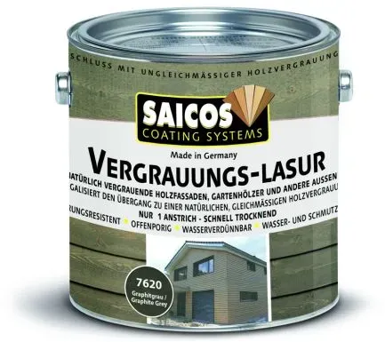 SAICOS Vergrauungs-Lasur, 0,75 L 7630 Steingrau