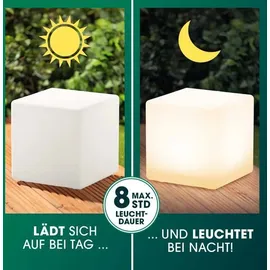 EasyMaxx Solar-Leuchte Dekowürfel weiß
