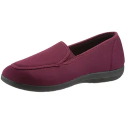 Hausschuh, Damen, Gr. 38, rot (bordeaux), Textil, Schuhe Slipper Hausschuh