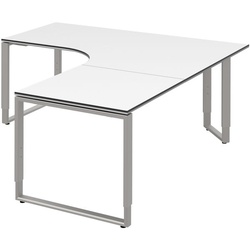 röhr Winkel-Schreibtisch »Objekt Plus« 90° Winkel rechts weiß, 180x82x820 cm