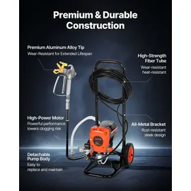 Vevor Airless-Farbspritzgerät Sprühgerät mit Standfuß 900 W 3300 psi