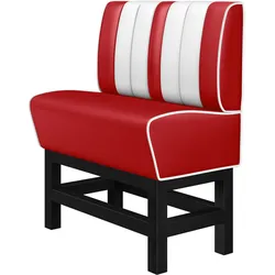 Diner Hochbank | Rot | B:H 100 x 133 cm | Gestreift | Leder | American Diner Möbel, American Hochbank, Thekenbank