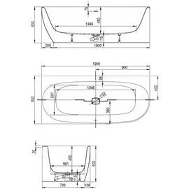 Hoesch iSENSI Eckbadewanne 180 x 80 cm 3835.010