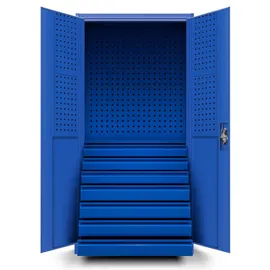 Jan Nowak Werkzeugschrank Metall 185x92x50 cm blau