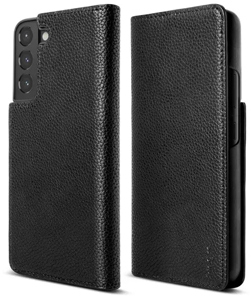 Folio Signature Leather Flip Case for Samsung Galaxy S22+ (S22 Plus) Black (FSS118R262)