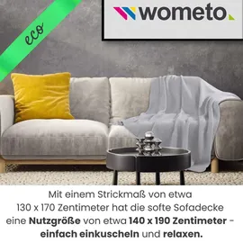 Wometo Strickdecke weiß Textil, 140x190 cm, Oeko-Tex®, Wohntextilien, Decken, Kuscheldecken