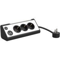 revolt 3-fach-Eck-Steckdosenleiste mit 2 USB-Lade-Ports und LED-Nachtlicht