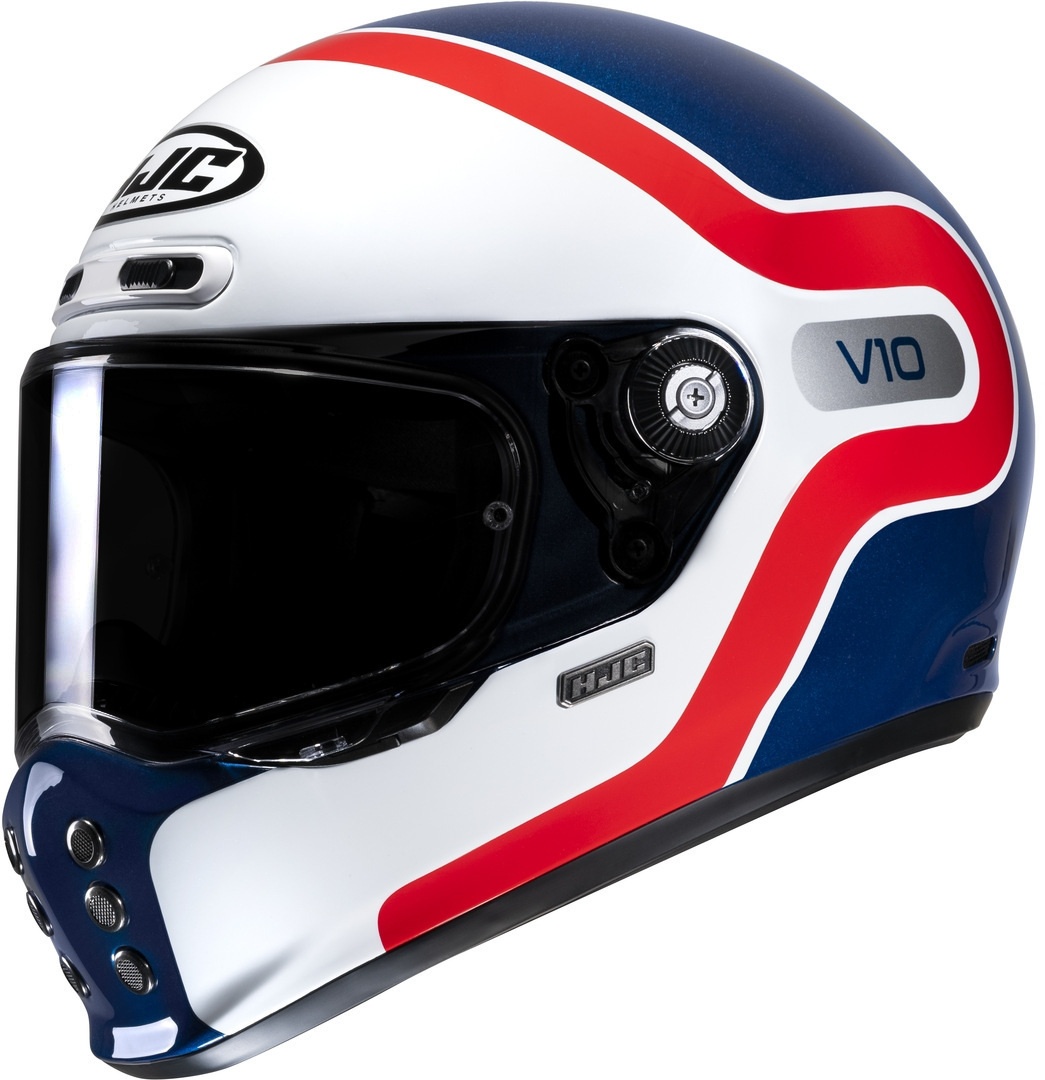 HJC V10 Grape Helm, wit-rood-blauw, M