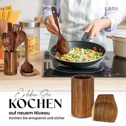 LAYBA Teakholz Küchenutensilien-Set (8-teilig)