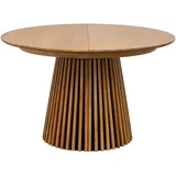 Carryhome Esstisch, Eiche, Holz, Eiche, furniert, massiv, rund, Säule, 120x75x120 cm, ausziehbar, Esszimmer, Tische, Esstische