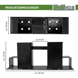 Baumarktplus Holzstapelhilfe 2er Set lackierter Stahl 34 x 10 cm schwarz
