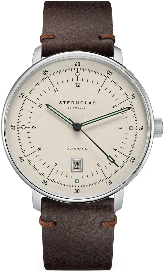 STERNGLAS - HAMBURG PRO - AUTOMATIK - alabaster silber / Vintage 20 mokka / 42MM