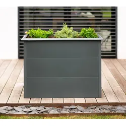 Westmann Metall Hochbeet Primus M | Inkl. Schneckenschutz | Anthrazit | 100x50x77 cm