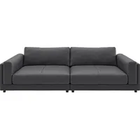 Candy Big-Sofa 3C CANDY "Karalis mit extra großer Sitztiefe, elegantes Mega Sofa zum Relaxen", grau (anthrazit), B:294cm H:85cm T:150cm, 100% Leder, Sofas, Big-Sofa, auch in Cord- oder Leder-Bezug, lose Kissen, loungige Bequemlichkeit