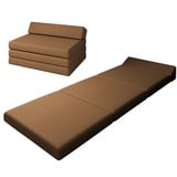 Klappmatratze Premium Klappmatratze mit Kopfteil, sunnypillow, 120x220x10cm Braun, 4-teilige Faltmatratze mit abnehmbarem Bezug braun