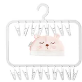 Handtuch-Wäscheständer, Hosenbügel mit Clips, winddichter Hakenaufhänger mit mehreren Clips zum Trocknen von Babykleidung, BHs, Handtüchern, Socken