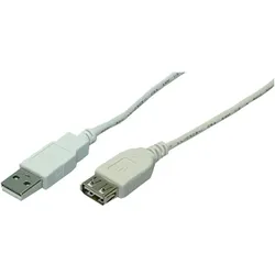 ogiLink Kabel USB 2.0 Verlängerung A Stecker -> A Buchse, grau, 1,8m  1 Stück