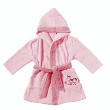 Egeria Babybademantel EGERIA "Pony" Gr. 116, rosa, L:73cm, Walkfrottee, Hausmäntel, mit Kapuze und kleiner Stickerei, Organic Cotton