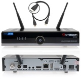 OCTAGON SF8008 4K Combo Receiver + HM-Sat HDMI Kabel, 2 Betriebssysteme: E2 Linux & Define OS, Sat- Kabel- DVB-T2 Receiver, PVR Aufnahmefunktion, Smart TV Streaming Box, Sat to IP, Mediathek, WiFi