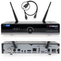 OCTAGON SF8008 4K Combo Receiver + HM-Sat HDMI Kabel, 2 Betriebssysteme: E2 Linux & Define OS, Sat- Kabel- DVB-T2 Receiver, PVR Aufnahmefunktion, Smart TV Streaming Box, Sat to IP, Mediathek, WiFi