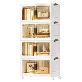 Songmics Organizer auf Rollen, 4 Ebenen, Boxen mit Deckel,