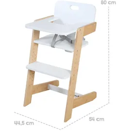 roba Hochstuhl, weiß Holz / Holz