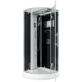 AcquaVapore Dampfdusche D37-23R3-ALL Dusche Dampfdusche Duschkabine -TH, Sicherheitsglas ESG, Höhenverstellbar, Gehärtetes Glas, Integrierte Massagedüsen, Multimedi schwarz