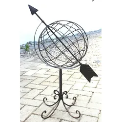 DanDiBo Globus aus Metall 101806 Sonnenuhr aus Schmiedeeisen 72 cm Gartenuhr Gartendeko