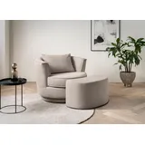 Home Affaire »MAISIE, Love Seat,Lese-Sessel,Sessel-Set, mit Hocker« 2 Stk. tlg. in MEGA CORD und Web-Velours, drehbar 360 Grad mit Hocker