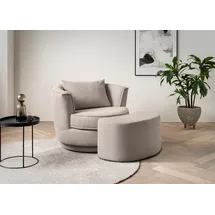Home Affaire »MAISIE, Love Seat,Lese-Sessel,Sessel-Set, mit Hocker« 2 Stk. tlg. in MEGA CORD und Web-Velours, drehbar 360 Grad mit Hocker