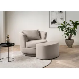 Home Affaire »MAISIE, Love Seat,Lese-Sessel,Sessel-Set, mit Hocker« 2 Stk. tlg. in MEGA CORD und Web-Velours, drehbar 360 Grad mit Hocker