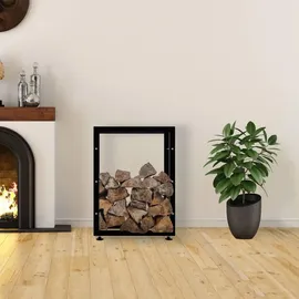 CLP Kaminholzständer Keri V2 Metall 25 x 60 x 80 cm Schwarz
