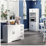Homcom Sideboard 4 Schubladen 105 x 40 x 76 cm Weiß
