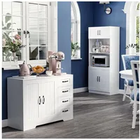 Homcom Sideboard 4 Schubladen 105 x 40 x 76 cm Weiß