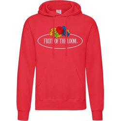 Fruit of the Loom Fruit of the Loom Kapuzenpullover mit großem Vintage-Logo, rot - Vintage-Logo groß, M
