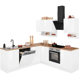 kochstation Winkelküche Keitum L-Form 200 x 220 cm weiß