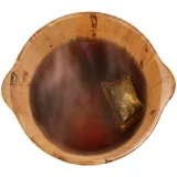 CHFUNE Holz-Fußbecken, 36.5 * 18cm olz-Fußwanne Eimer Pediküre-Fass Fußmassagegerät Fuß-Spa- Für Fußbad Massage Spa Sauna Einweichen Pediküre-Massagegerät Wanne Hellbraun
