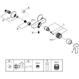 Grohe StartEdge Duscharmatur Aufputz Einhandmischer für 1 Verbraucher Chrom 24197001