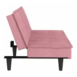 vidaXL Schlafsofa mit Getränkehaltern Rosa Samt