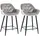CLP 2er Set Barhocker Gibson gepolstert grau