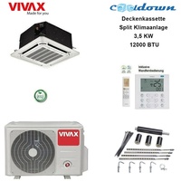 VIVAX Deckenkassette 3,52 KW 12000 BTU 4-Wege Decke Split Klimaanlage WIFI R32