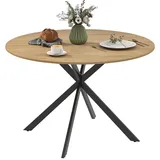 Homcom Runder Esstisch Ø 120 cm Eiche braun