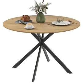 Homcom Runder Esstisch Ø 120 cm Eiche braun
