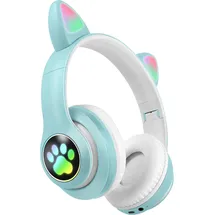 Avizar Bluetooth Kinderkopfhörer Katzenohren Minzgrün