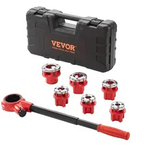 Vevor 6-tlg. Set Gewindeschneidkluppe 0,64cm NPT – 1-0,64cm NPT im Koffer