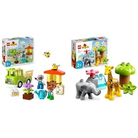 LEGO 10419 DUPLO Town Imkerei und Bienenstöcke, Lernspielzeug für Kleinkinder & DUPLO Wilde Tiere Afrikas, Lernspielzeug für Jungen und Mädchen ab 2 Jahre