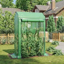 HOOBRO Tomaten Gewächshaus, Foliengewächshaus, Tomatengewächshaus klein, Tomatenhaus Balkon, Windfest, Stabil, Spitzdach, PE Gitterfolie, 100 x 50 x 150 cm, Garten, Grün Egn16gh02
