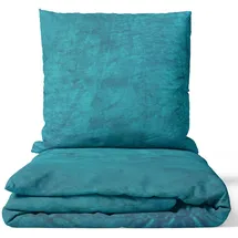 nyvi Winter Bettwäsche Set DreamScience Cashmere Touch - Kuschelweich & Wärmend - Mit Reißverschluss Größe:135x200 + 80x80 cm petrol