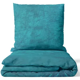 nyvi Winter Bettwäsche Set DreamScience Cashmere Touch - Kuschelweich & Wärmend - Mit Reißverschluss Größe:135x200 + 80x80 cm petrol